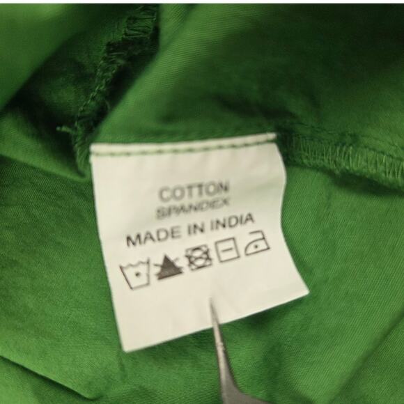 eShakti Dress Size 1X 16W Green Scallop Neck Cap Sleeves Side Zipper Pockets - Picture 12 of 16